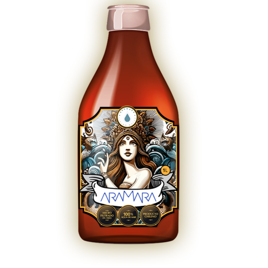 Aramara, 100% AGUA DE MAR 🌊 Hipertónica , en Botella de Vidrio de 1 litro.